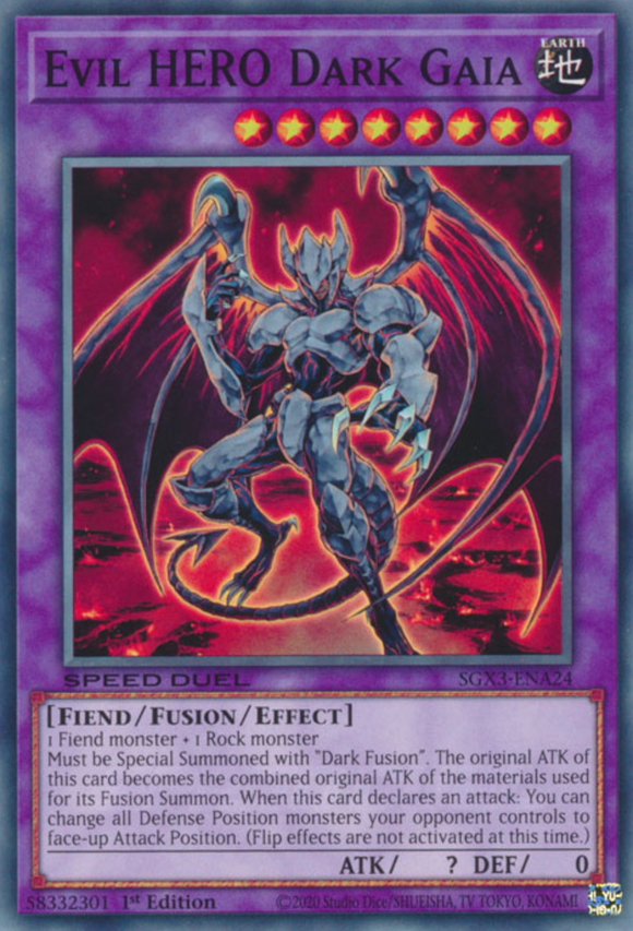 Evil HERO Dark Gaia - SGX3-ENA24 - Common 1st Edition