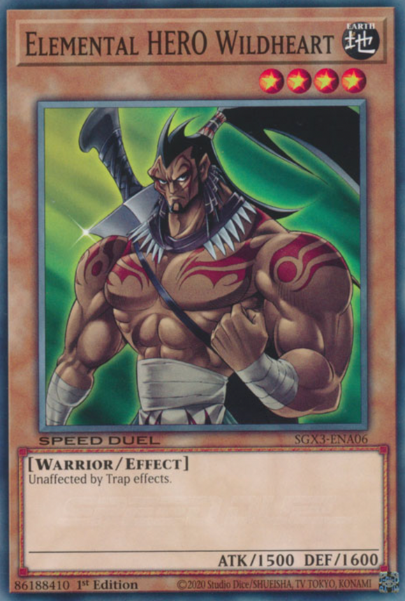 Elemental HERO Wildheart - SGX3-ENA06 - Common 1st Edition