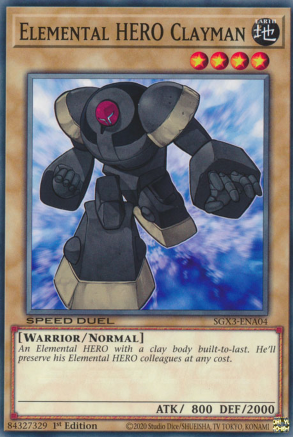Elemental HERO Clayman - SGX3-ENA04 - Common 1st Edition