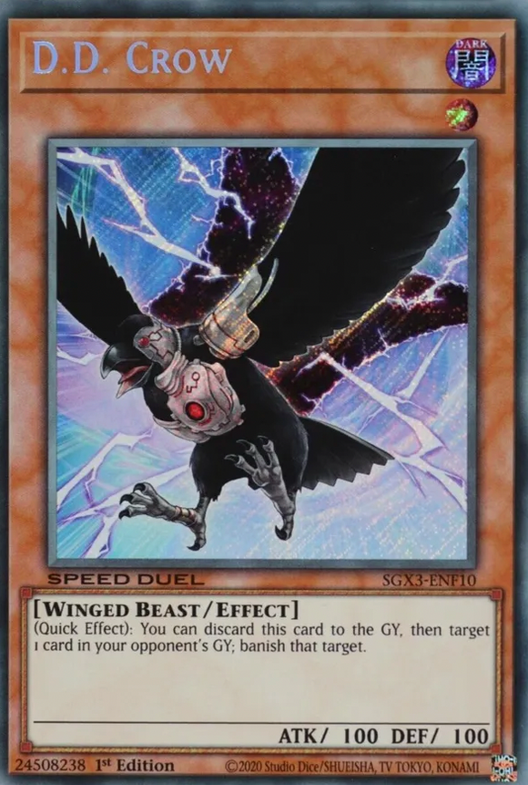 D.D. Crow - SGX3-ENF10 - Secret Rare 1st Edition