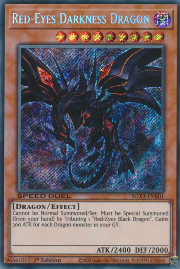 Red-Eyes Darkness Dragon - SGX3-ENB01 - Secret Rare 1st Edition