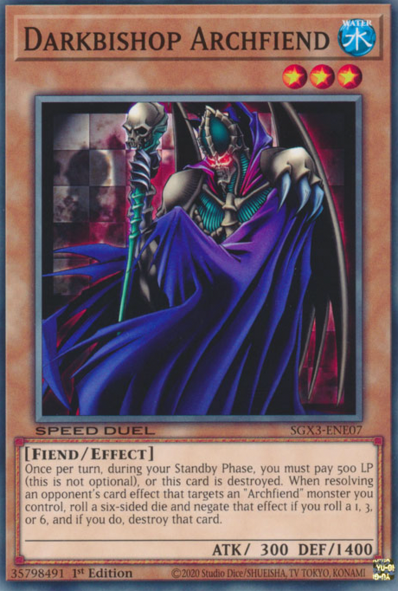 Darkbishop Archfiend - SGX3-ENE07 - Common 1st Edition