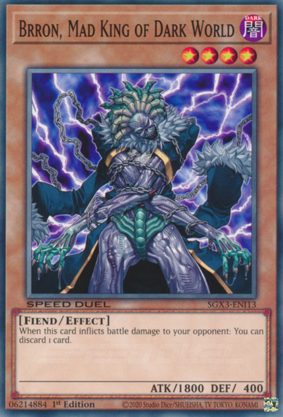 Brron, Mad King of Dark World - SGX3-ENI13 - Common 1st Edition