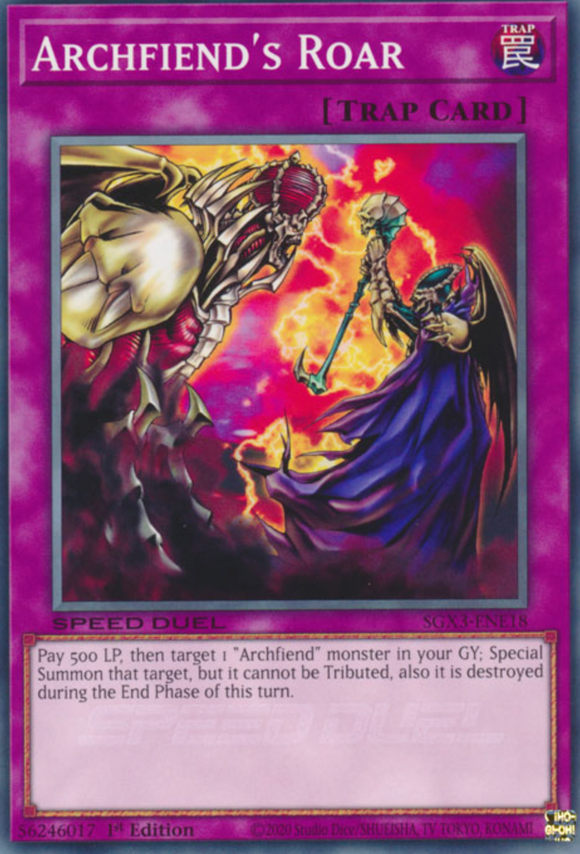 Archfiend's Roar - SGX3-ENE18 - Common 1st Edition