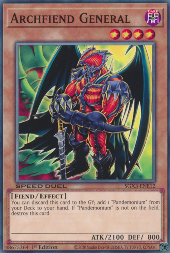 Archfiend General - SGX3-ENE12 - Common 1st Edition
