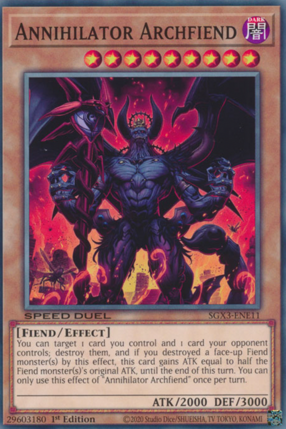 Annihilator Archfiend - SGX3-ENE11 - Common 1st Edition