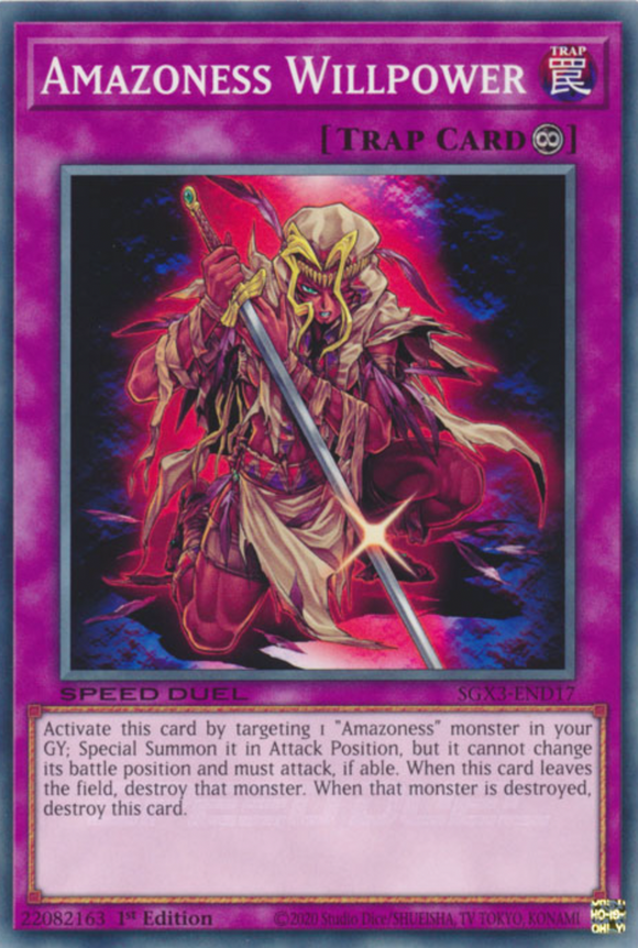 Amazoness Willpower - SGX3-END17 - Common 1st Edition