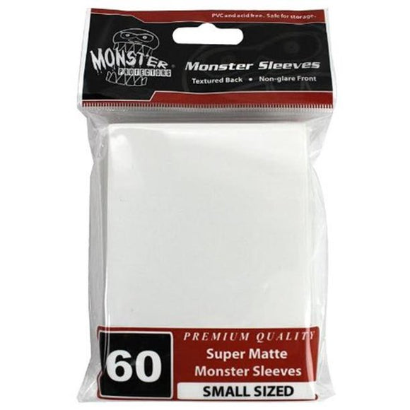 Monster Super Matte Sleeves - White (60ct) - Yu-Gi-Oh Size (No Logo)